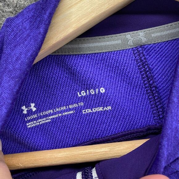 Under Armour Activewear Track Jacket Women L Large Blue Basketball 1/4 Zip - Picture 3 of 8